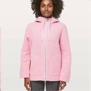 Lululemon So Sherpa Hooded Jacket Pink Size 6